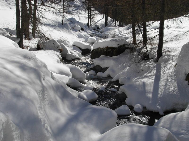Torrente Petit-Monde in inverno - Foto di Gian Mario Navillod.